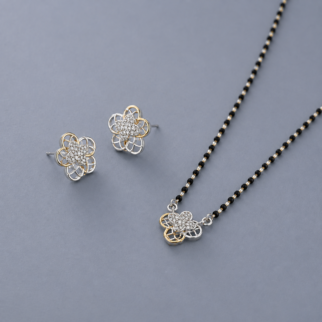 Single Pendant Mangalsutra with Earring