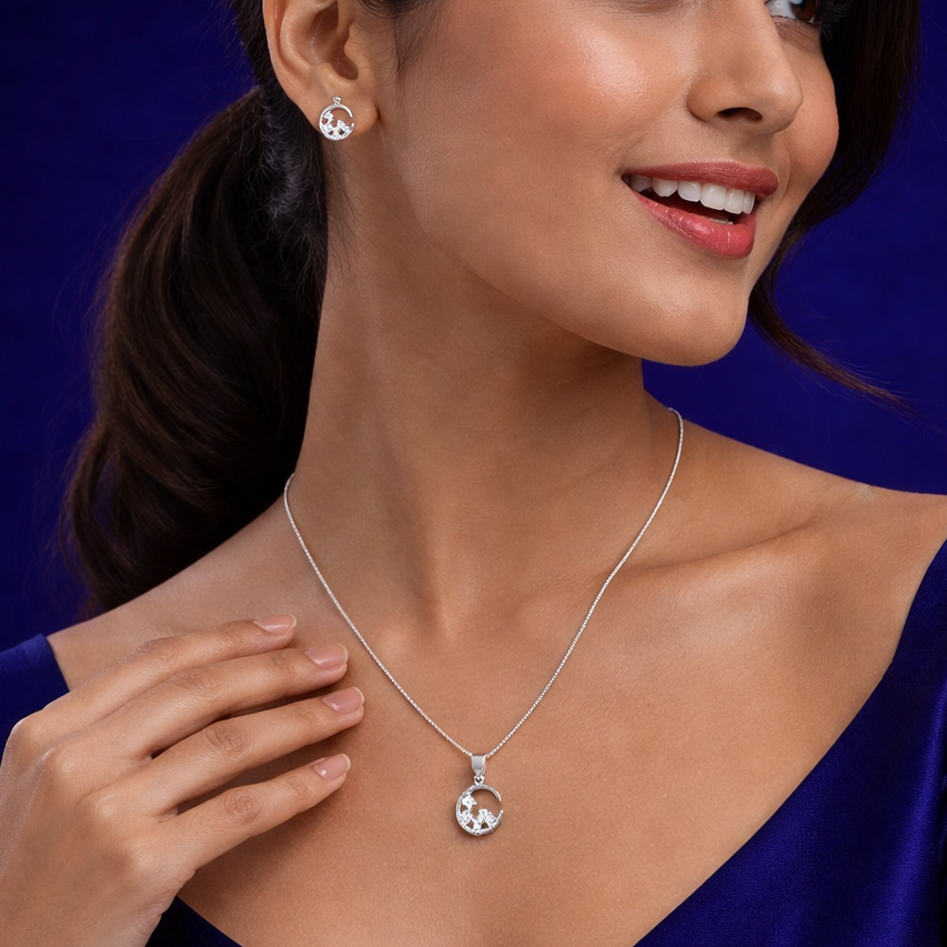 GenZ Collection Chain Pendant Earing Set